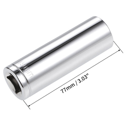 Harfington 1/2-Inch Drive 6 Point Deep Socket 19mm Metric Cr-V Steel 2 Pcs