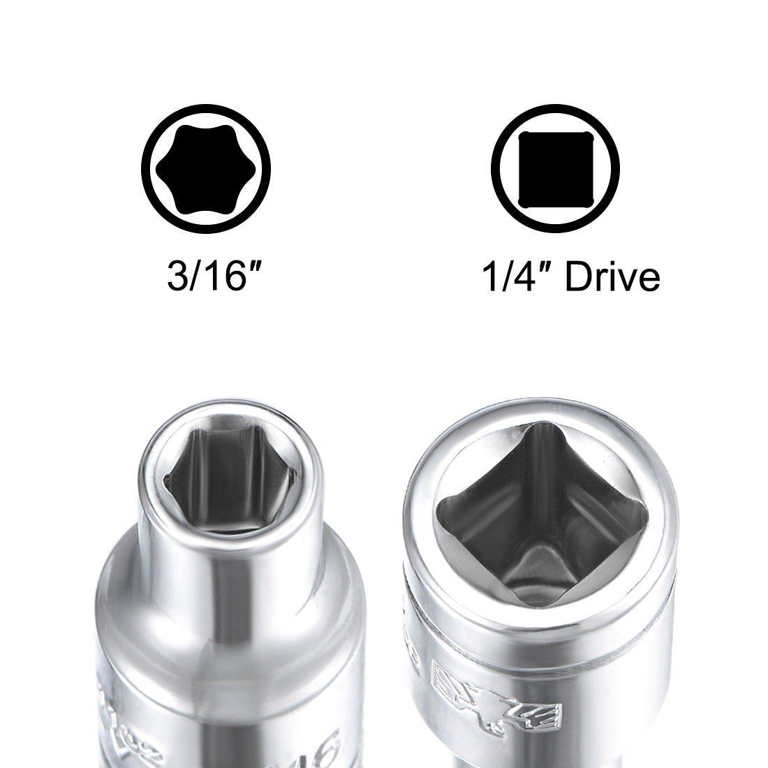 Harfington Square Drive 6-Point Shallow Socket Kit SAE, Cr-V Steel