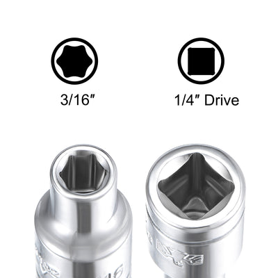 Harfington Square Drive 6-Point Shallow Socket Kit SAE, Cr-V Steel