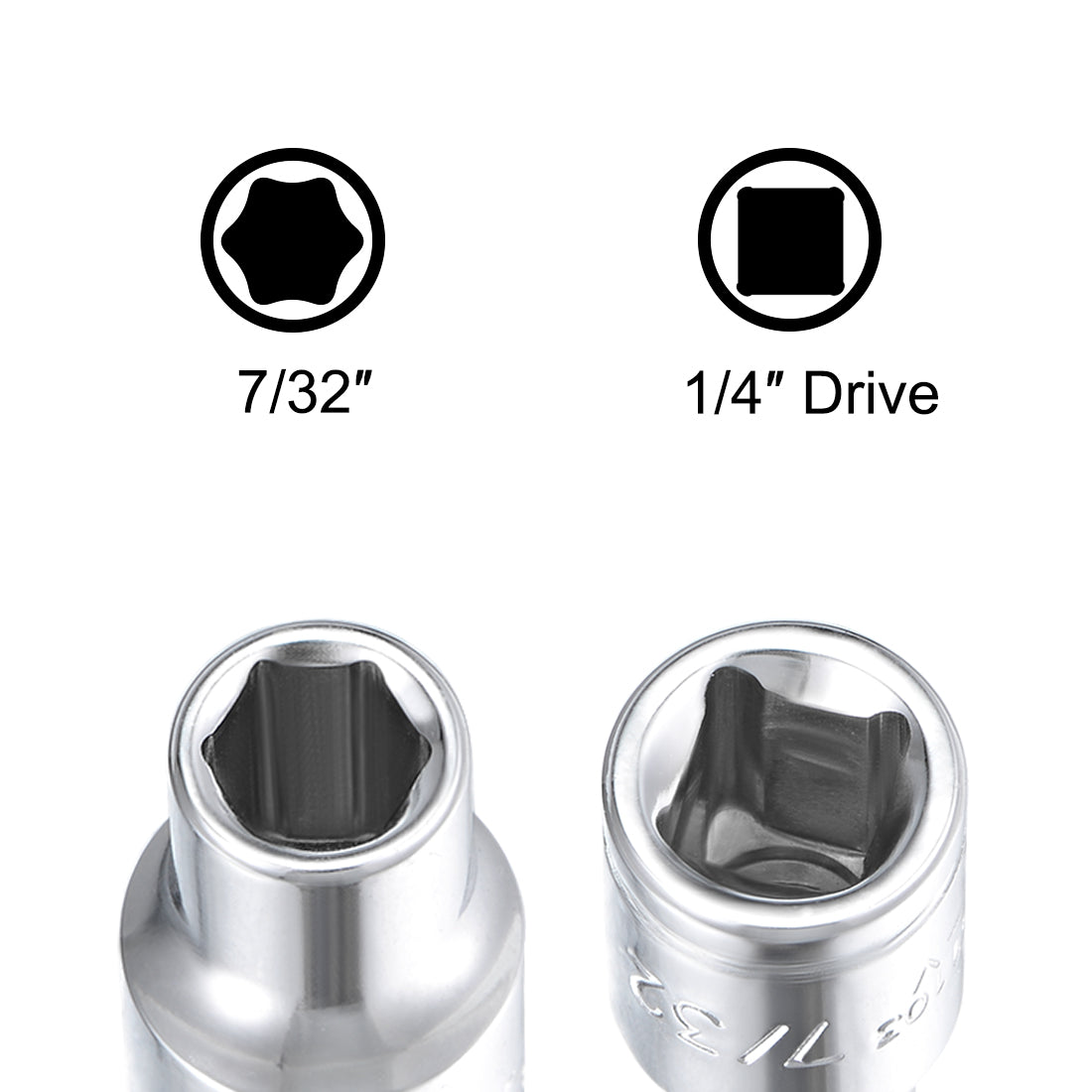 Harfington Square Drive SAE 6-Point Shallow Socket, Cr-V Steel