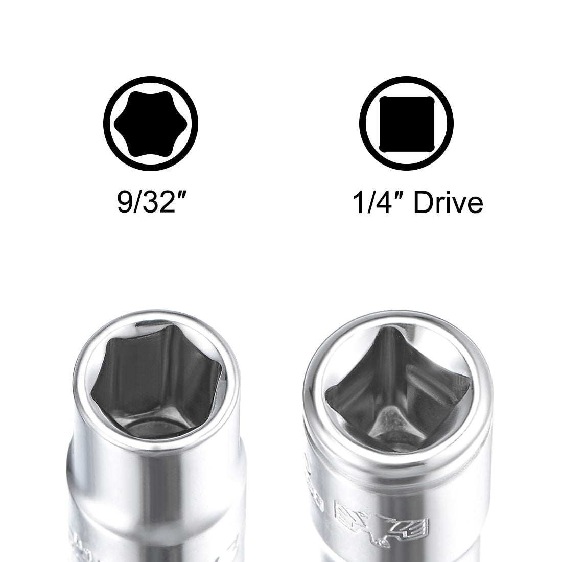 Harfington Square Drive 6-Point Shallow Socket Kit SAE, Cr-V Steel