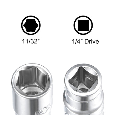 Harfington Square Drive 6-Point Shallow Socket Kit SAE, Cr-V Steel