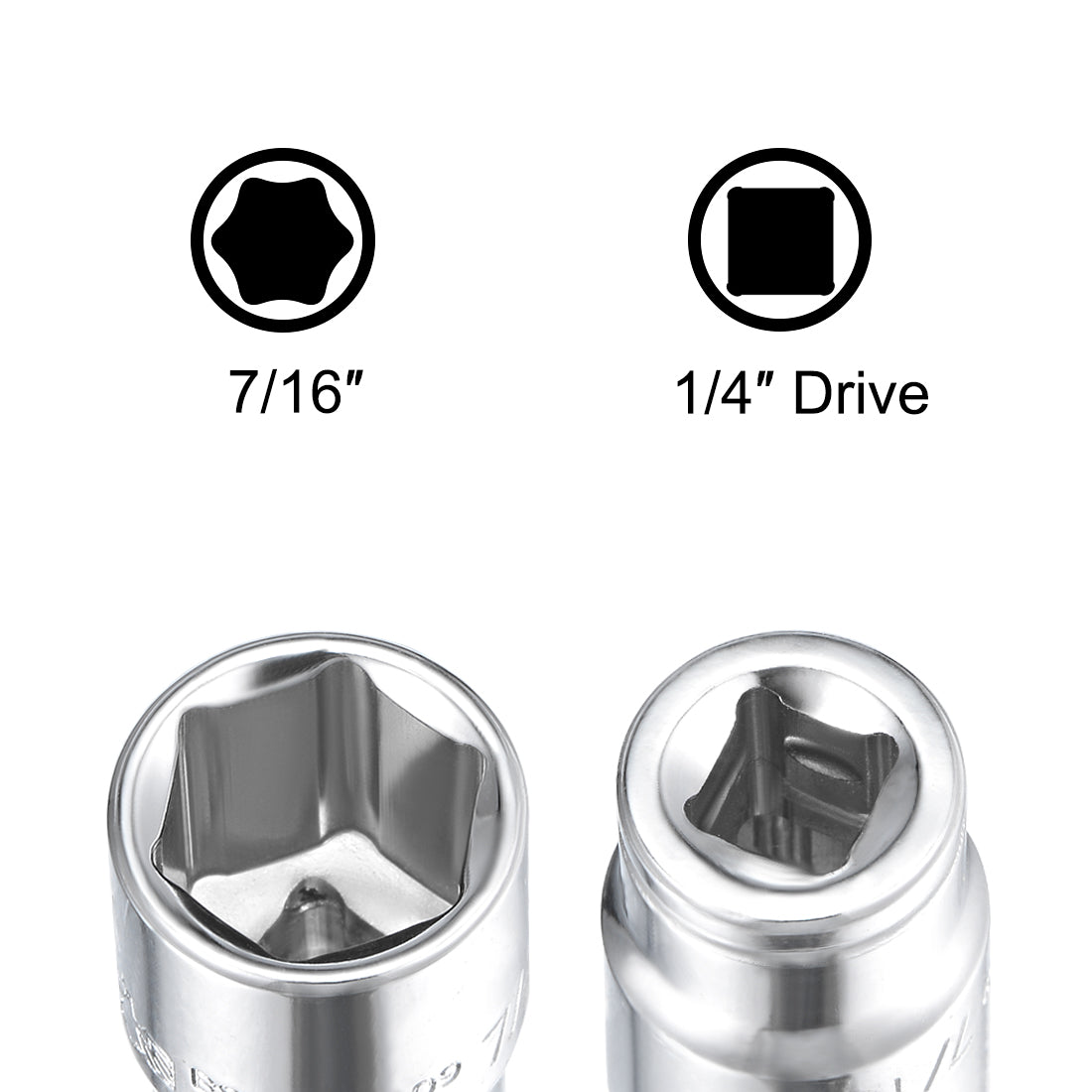 Harfington Square Drive SAE 6-Point Shallow Socket Kit, Cr-V Steel