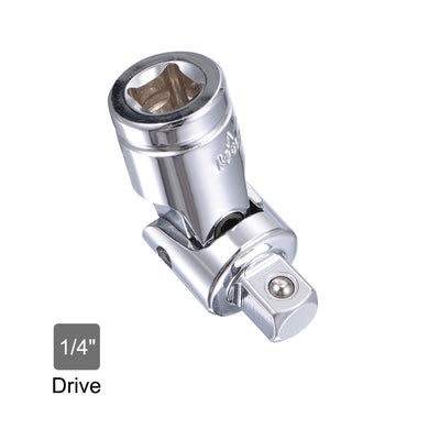 Harfington 2 Pcs 1/4 Inch Drive Universal Joint Adapter Ratchet Socket, Cr-V