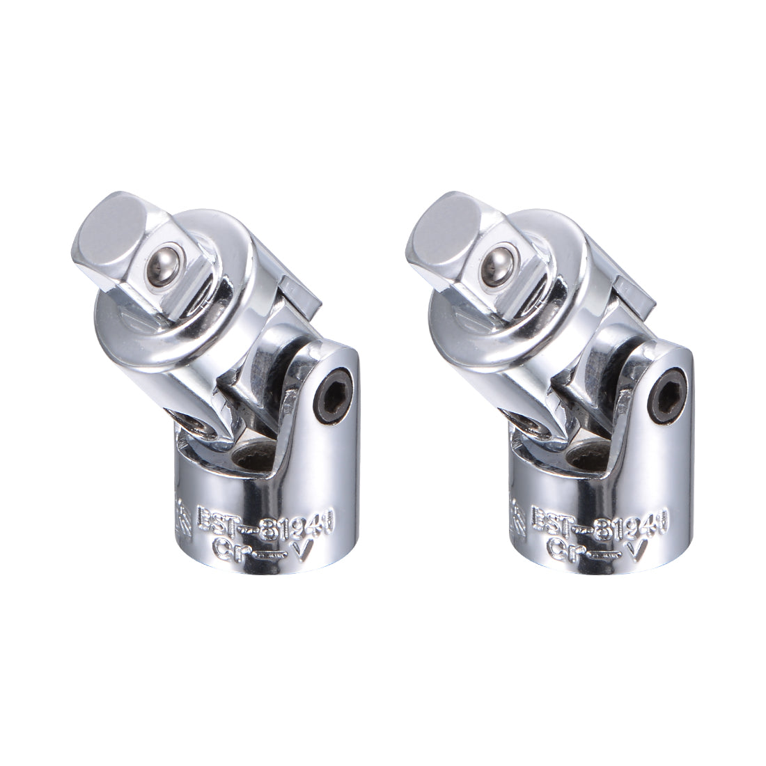 Harfington 2 Pcs 1/4 Inch Drive Universal Joint Adapter Ratchet Socket, Cr-V