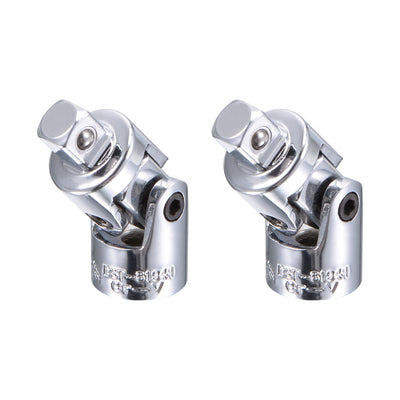 Harfington 2 Pcs 1/4 Inch Drive Universal Joint Adapter Ratchet Socket, Cr-V