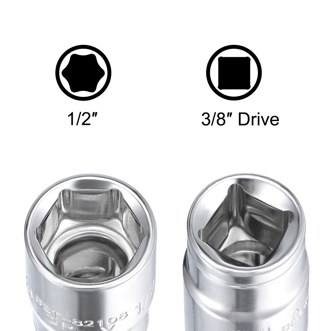 Harfington Square Drive SAE 6-Point Shallow Socket, Cr-V
