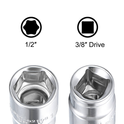 Harfington Square Drive SAE 6-Point Shallow Socket, Cr-V