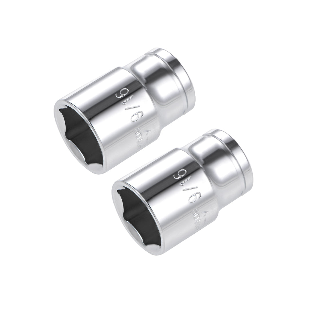 Harfington 2 Pcs 3/8-inch Drive 9/16-inch 6-Point Shallow Socket, Cr-V