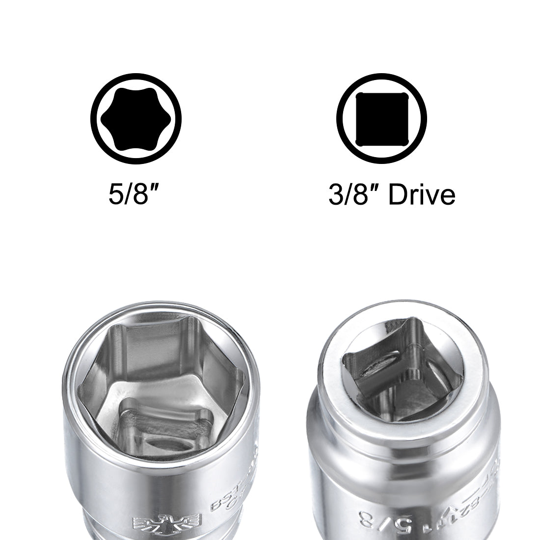 Harfington Square Drive SAE 6-Point Shallow Socket, Cr-V