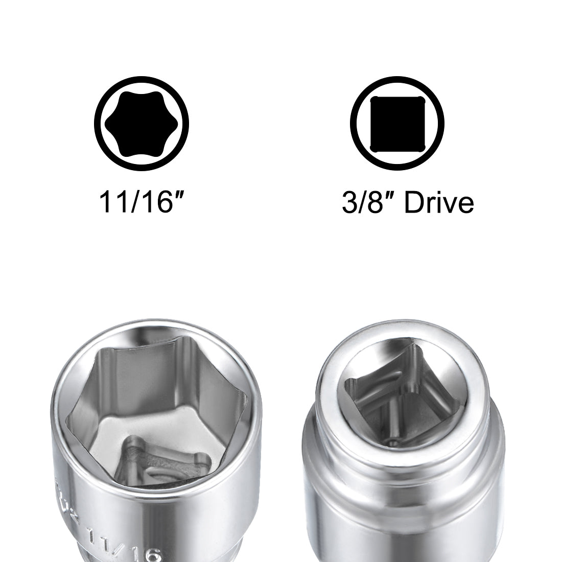 Harfington Square Drive SAE 6-Point Shallow Socket, Cr-V