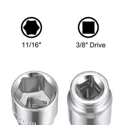 Harfington Square Drive SAE 6-Point Shallow Socket, Cr-V