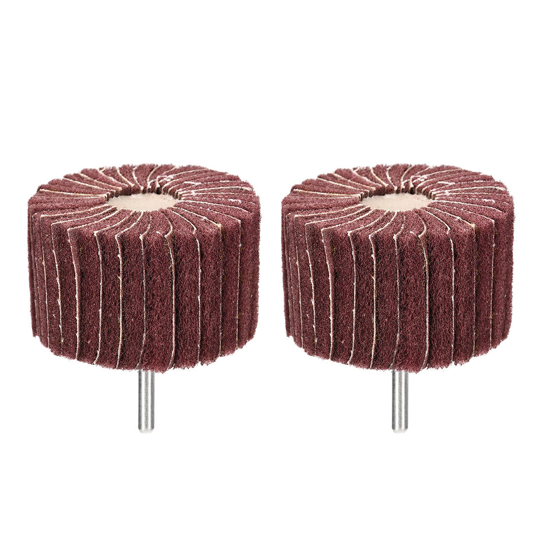 Harfington 6mm Shank Mounted Flap Wheels Buffing Polishing Wheels Red 2pcs