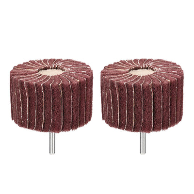 Harfington 6mm Shank Mounted Flap Wheels Buffing Polishing Wheels Red 2pcs