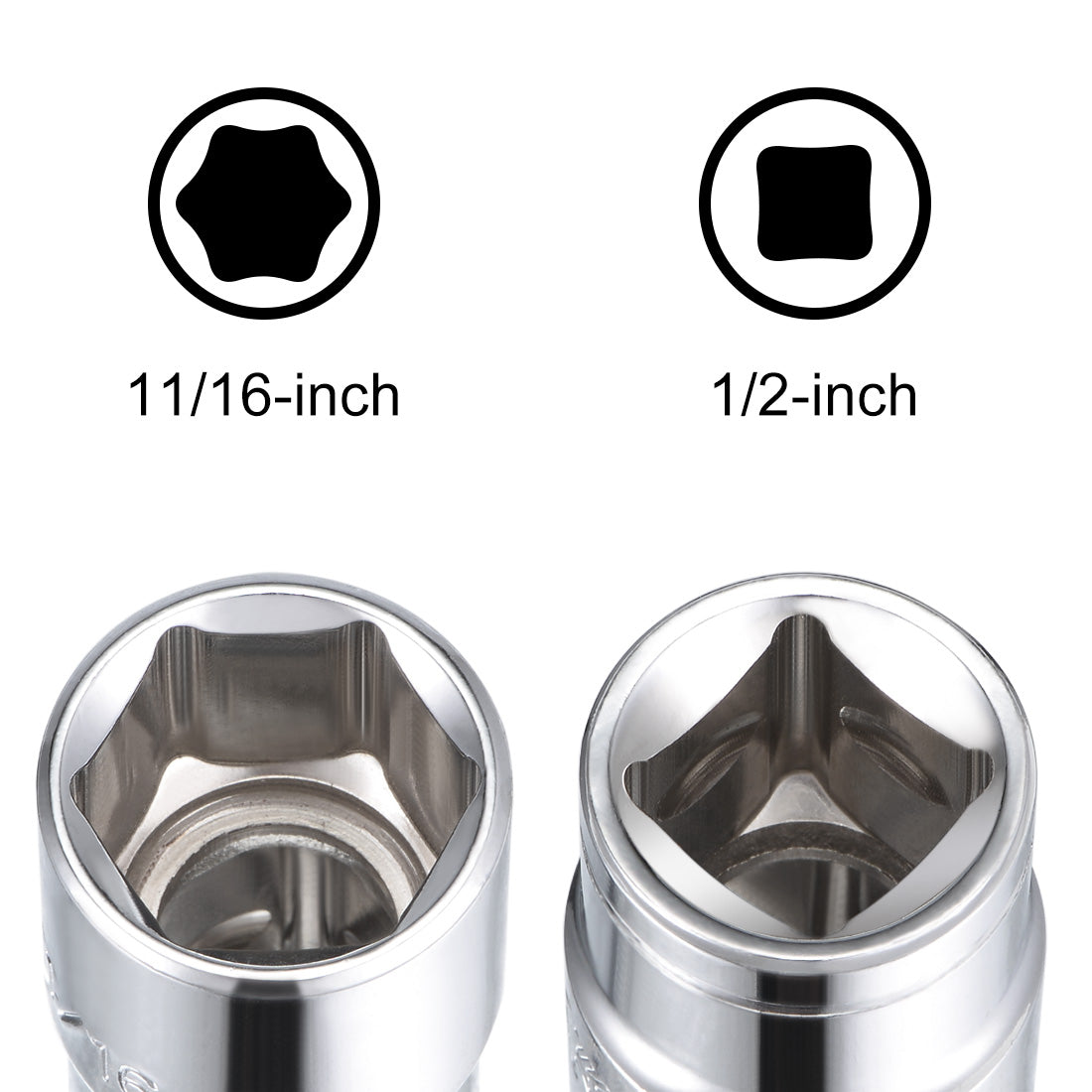 Harfington Square Drive 6-Point Shallow Socket, Cr-V