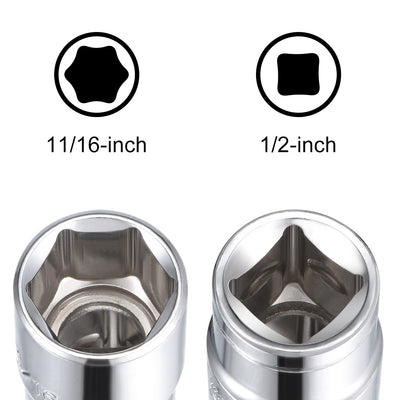 Harfington Square Drive 6-Point Shallow Socket, Cr-V