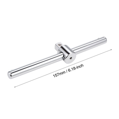 Harfington 2 Pcs 3/8" Drive Sliding Wrench Breaker Bar T-Handle Socket Hand Tool