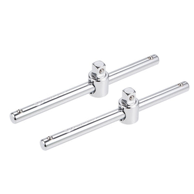 Harfington 2 Pcs 3/8" Drive Sliding Wrench Breaker Bar T-Handle Socket Hand Tool