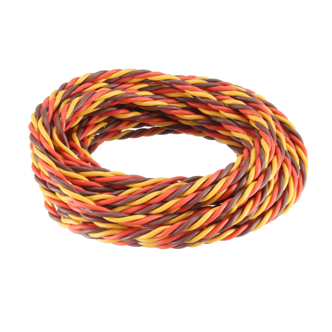 Harfington 13FT/4Meter 22AWG Servo Wire 3Pin Line for JR Futaba RC Servo Hobby Model Twist Extension Cable 60 Core Brown/Red/Orange