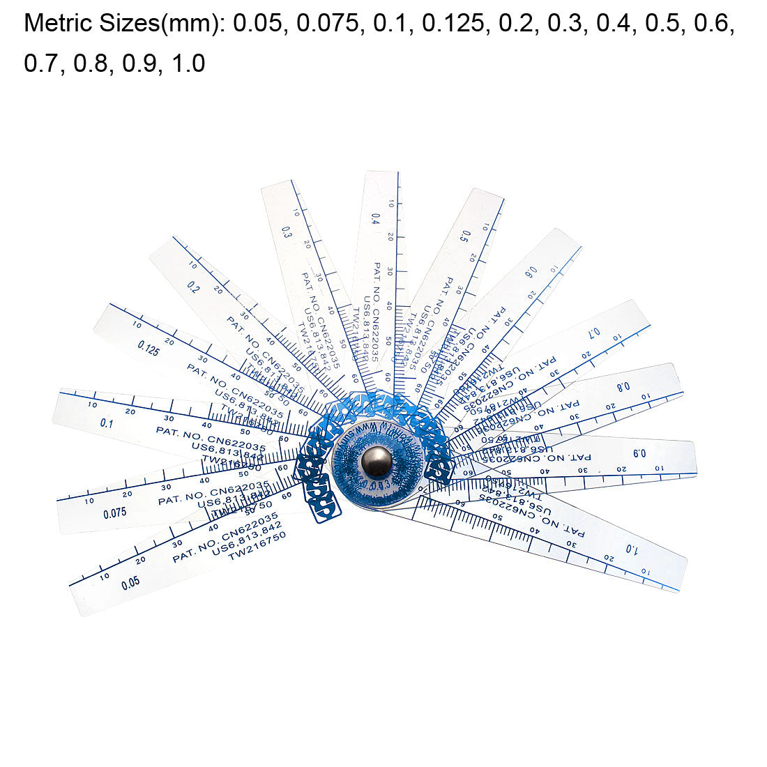 Harfington Metric Thickness Feeler Gauge 0.05-1mm 13 Blade Plastic Measuring Tool for Gap Width