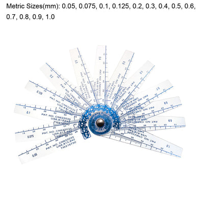 Harfington Metric Thickness Feeler Gauge 0.05-1mm 13 Blade Plastic Measuring Tool for Gap Width
