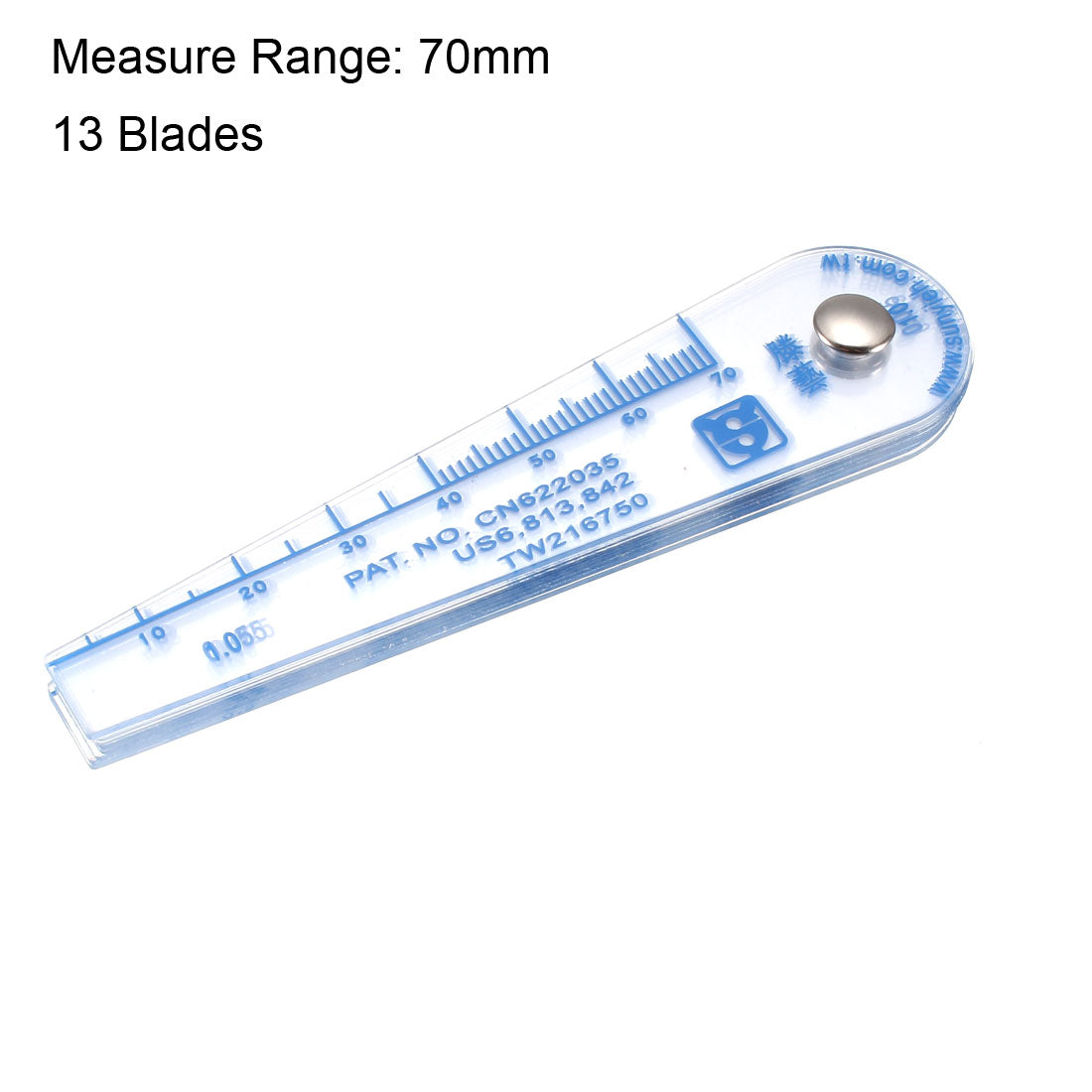 Harfington Metric Thickness Feeler Gauge 0.05-1mm 13 Blade Plastic Measuring Tool for Gap Width