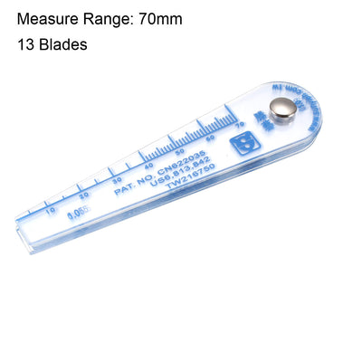 Harfington Metric Thickness Feeler Gauge 0.05-1mm 13 Blade Plastic Measuring Tool for Gap Width