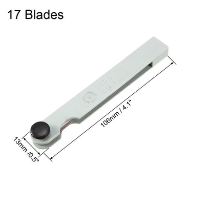Harfington Metric Thickness Feeler Gauge 0.02-1.00mm 17 Blade Measuring Tool for Gap Width Mn Steel