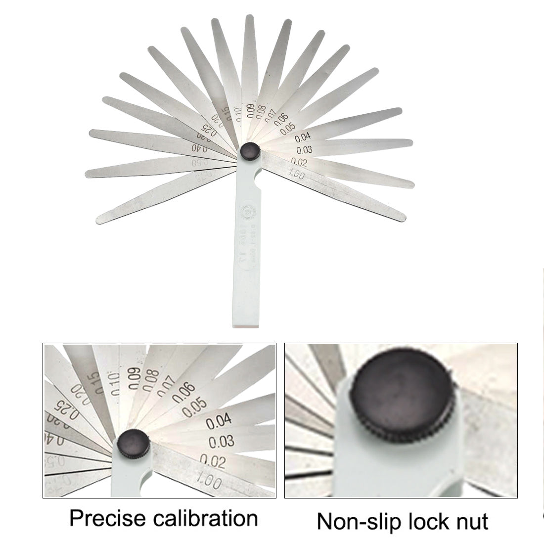 Harfington Metric Thickness Feeler Gauge 0.02-1.00mm 17 Blade Measuring Tool for Gap Width Mn Steel