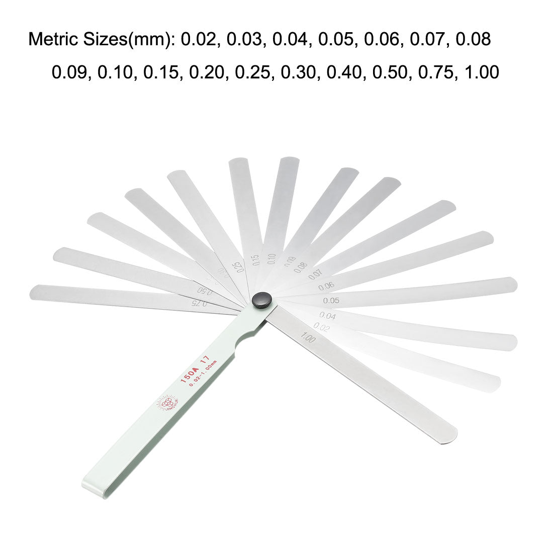 Harfington Metric Thickness Feeler Gauge 0.02-1.0mm 17 Blade Measuring Tool for Gap Width Mn Steel