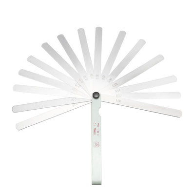 Harfington Metric Thickness Feeler Gauge 0.02-1.0mm 17 Blade Measuring Tool for Gap Width Mn Steel