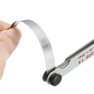 Harfington Metric Thickness Feeler Gauge 0.02-1.0mm 17 Blades Measuring Tool for Gap Width Mn Steel