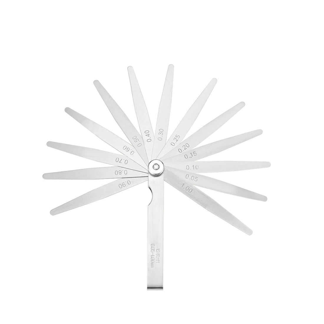 Harfington Metric Thickness Feeler Gauge 0.05-1.00mm 13 Blade Mn Steel Measuring Tool for Gap Width