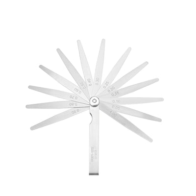 Harfington Metric Thickness Feeler Gauge 0.05-1.00mm 13 Blade Mn Steel Measuring Tool for Gap Width