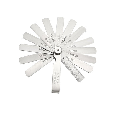 Harfington Metric Thickness Feeler Gauge 0.05-1.00mm 14 Blade Mn Steel Measuring Tool for Gap Width