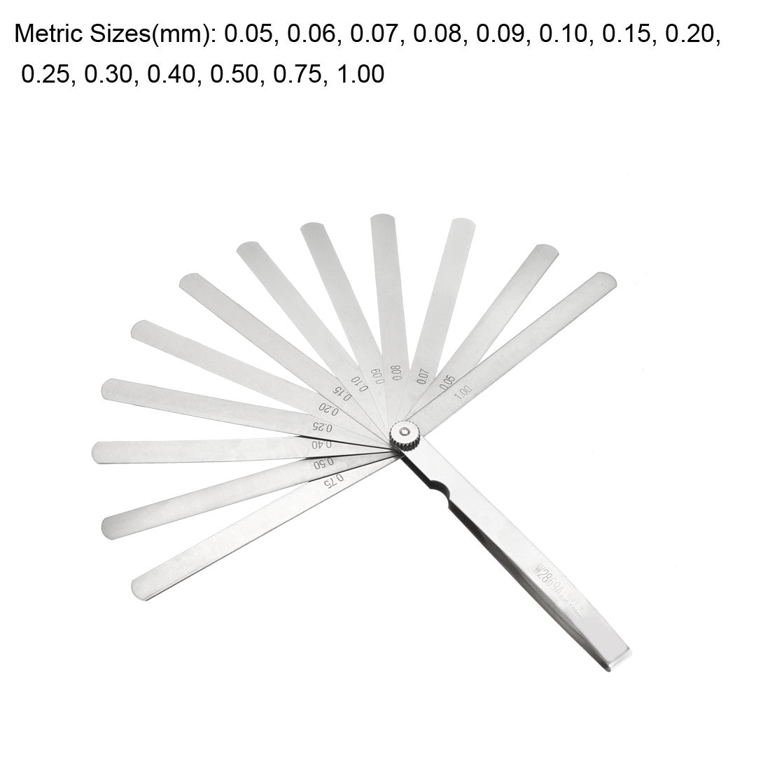 Harfington Metric Thickness Feeler Gauge 0.05-1.0mm 14 Blades Mn Steel Measuring Tool for Gap Width