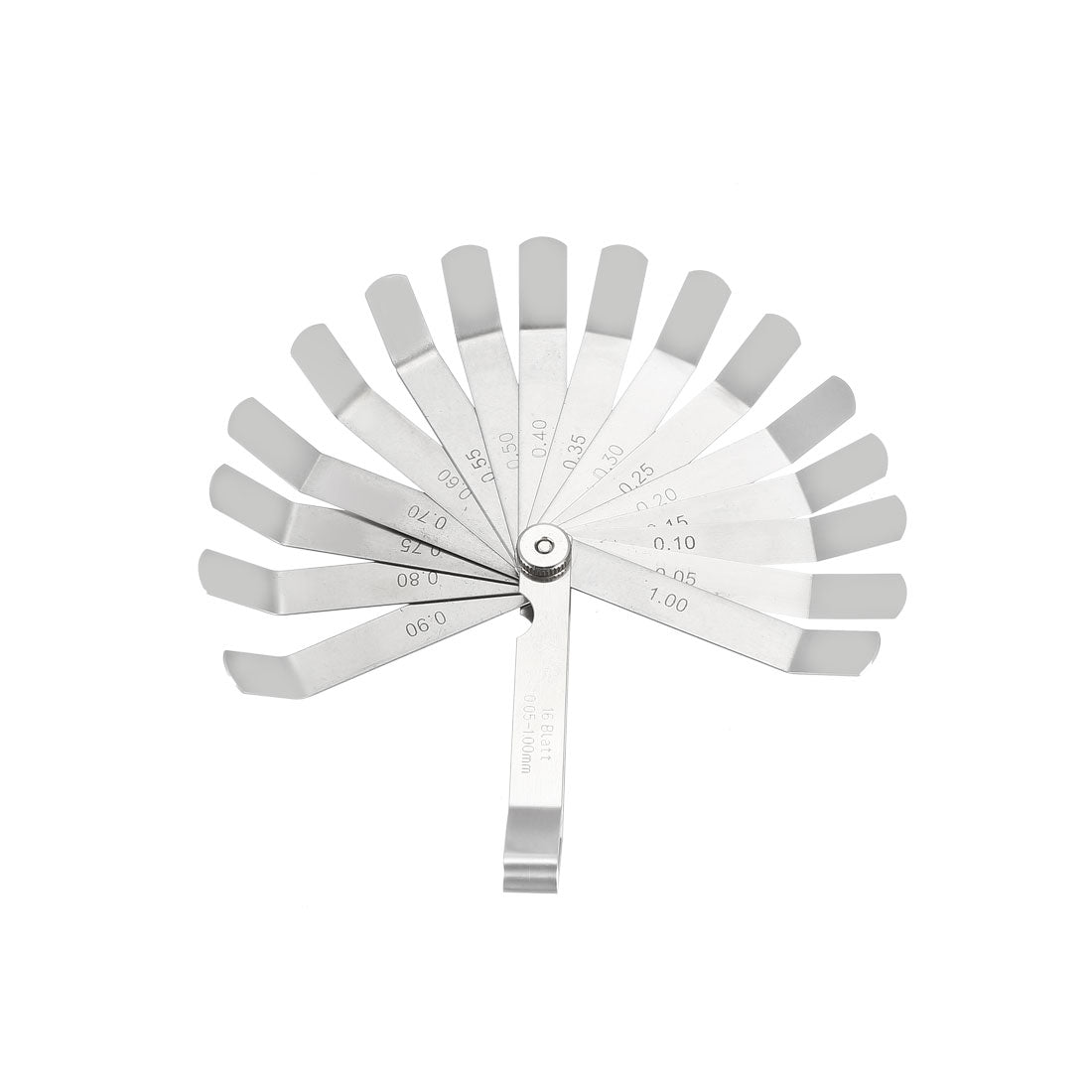 Harfington Metric Thickness Feeler Gauge 0.05-1.00mm 16 Blades Mn Steel Measuring Tool for Width Gap