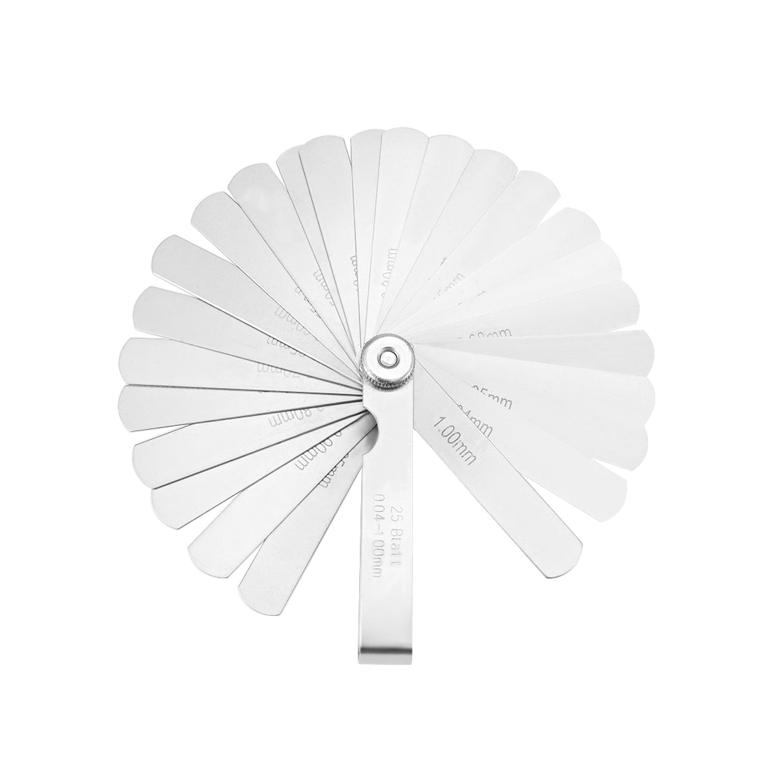 Harfington Metric Thickness Feeler Gauge 0.04-1mm 25 Blade Mn Steel Measuring Tool for Gap Width