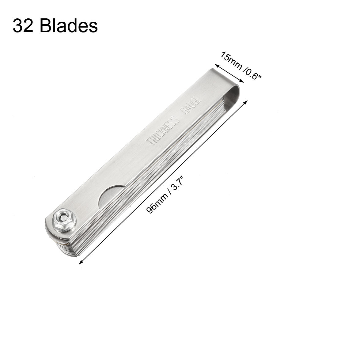 Harfington Metric Thickness Feeler Gauge 0.04-0.88mm 32 Blade Brass Measuring Tool for Gap Width