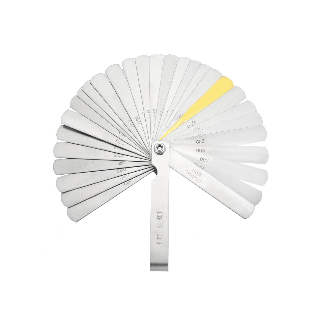 Harfington Metric Thickness Feeler Gauge 0.04-0.88mm 32 Blade Brass Measuring Tool for Gap Width