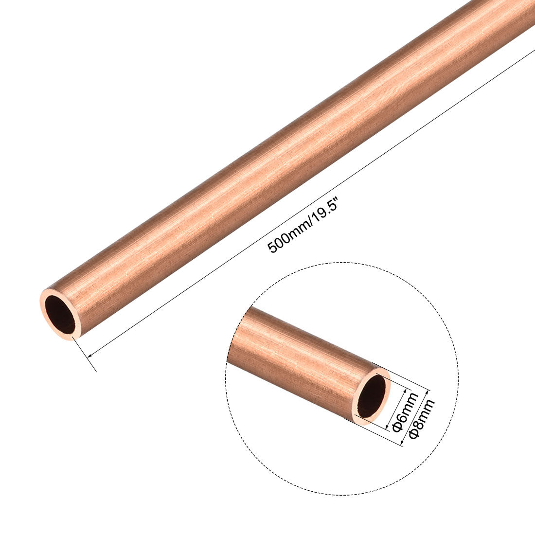 uxcell Uxcell Copper Round Tube Pipe