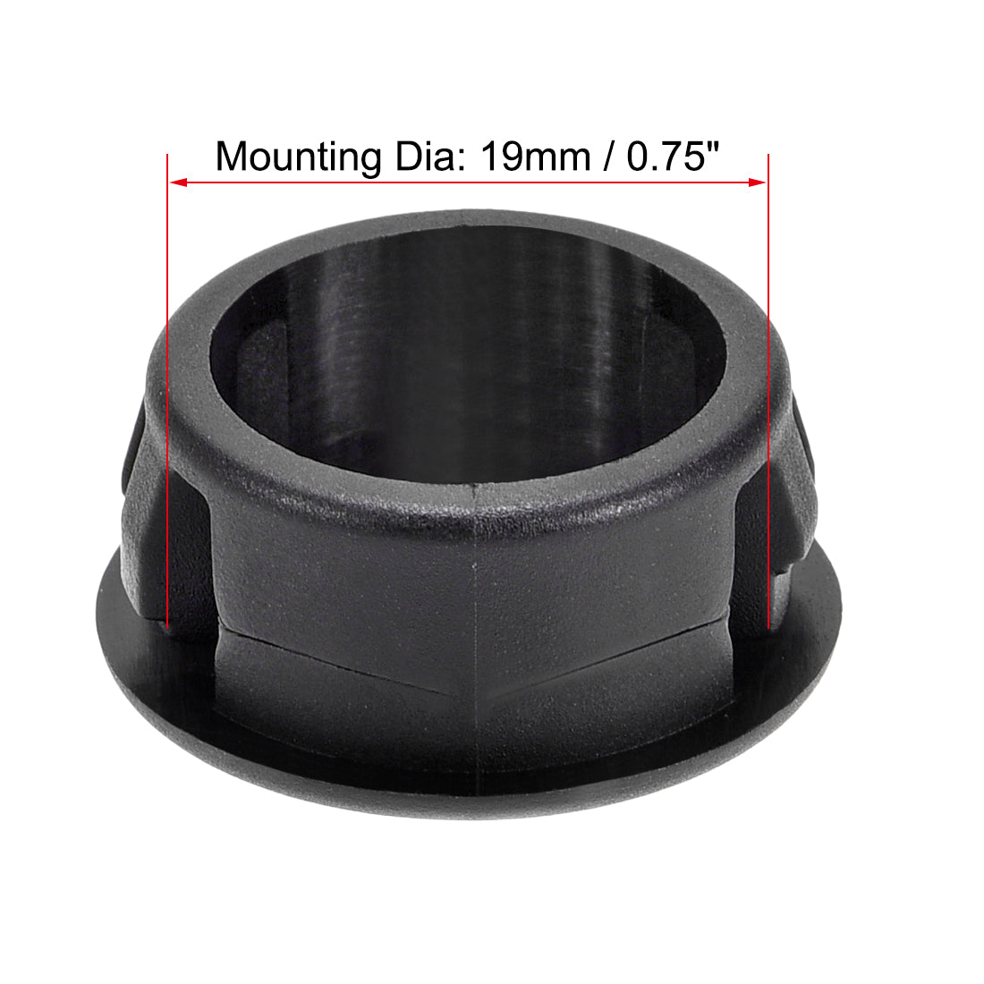 Harfington 19mm Mounted Dia Cable Hose Snap Bushing Grommet Protector Black 20pcs