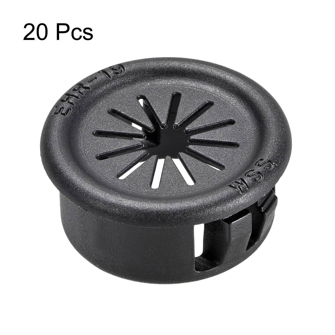 Harfington 19mm Mounted Dia Cable Hose Snap Bushing Grommet Protector Black 20pcs