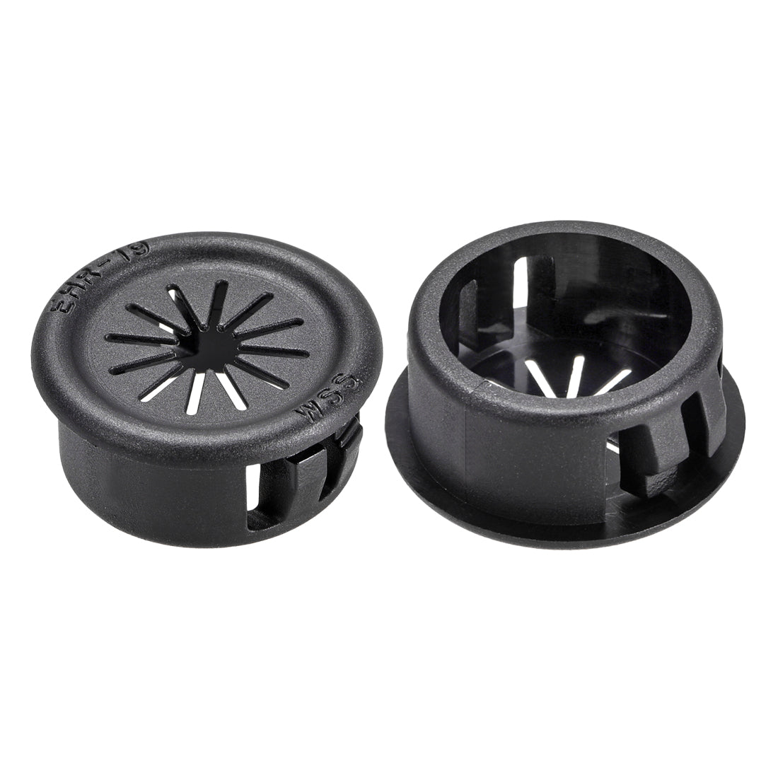 Harfington 19mm Mounted Dia Cable Hose Snap Bushing Grommet Protector Black 20pcs