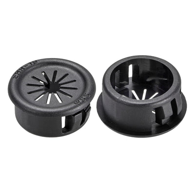 Harfington 19mm Mounted Dia Cable Hose Snap Bushing Grommet Protector Black 20pcs