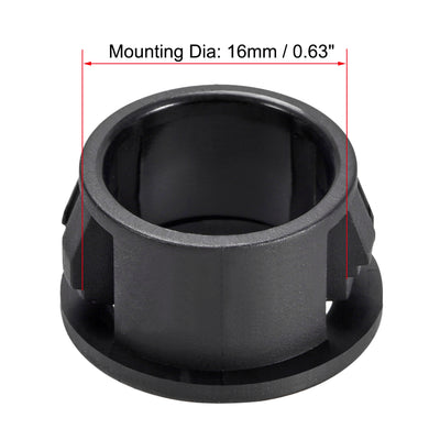 Harfington 16mm Mounted Dia Snap in Cable Hose Bushing Grommet Protector Black 5pcs