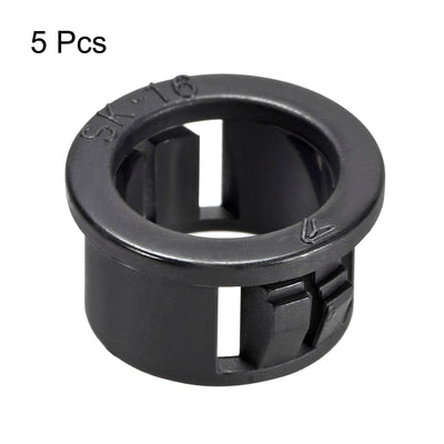 Harfington 16mm Mounted Dia Snap in Cable Hose Bushing Grommet Protector Black 5pcs