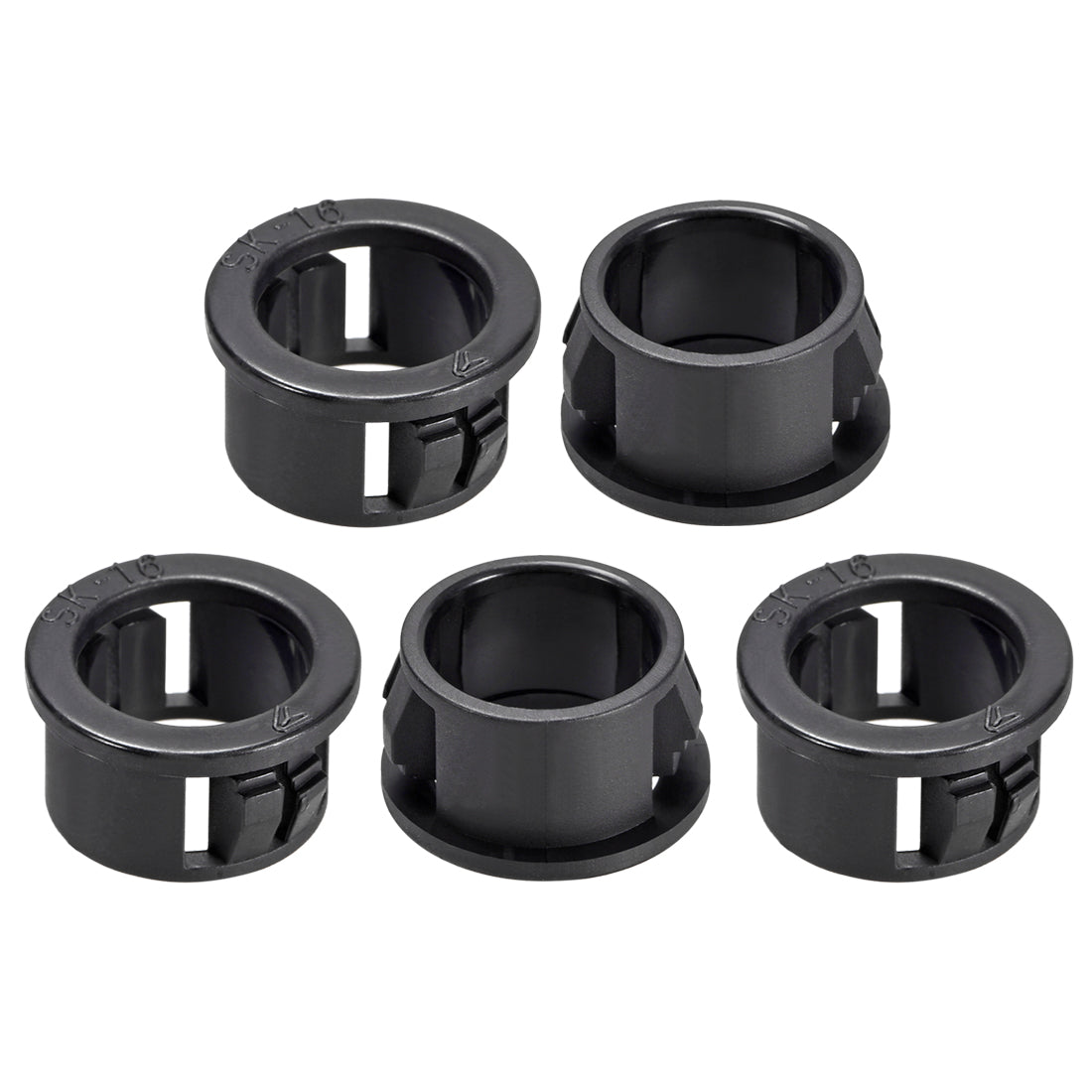 Harfington 16mm Mounted Dia Snap in Cable Hose Bushing Grommet Protector Black 5pcs