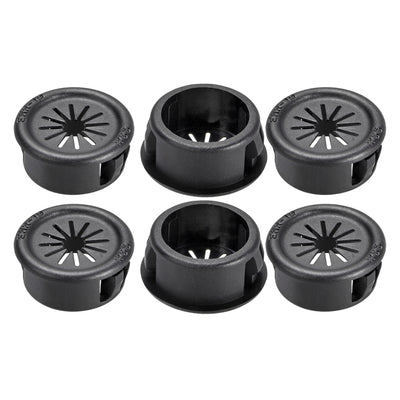 Harfington 19mm Mounted Dia Cable Hose Snap Bushing Grommet Protector Black 6pcs