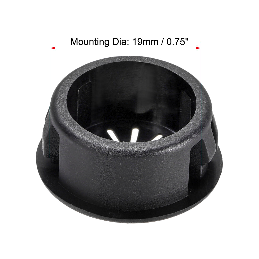 Harfington 19mm Mounted Dia Cable Hose Snap Bushing Grommet Protector Black 19pcs